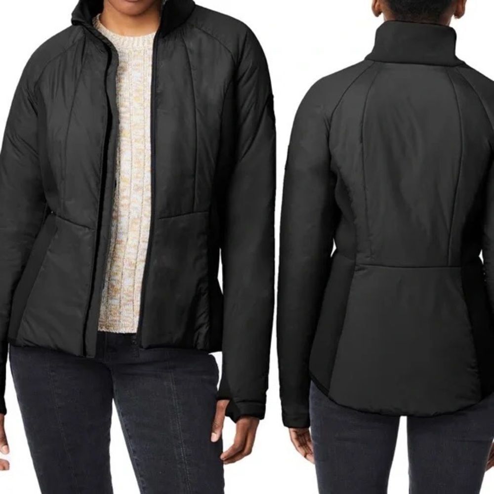 Bernardo Women’s Black Woven Zip Up Puffer Jacket Size S